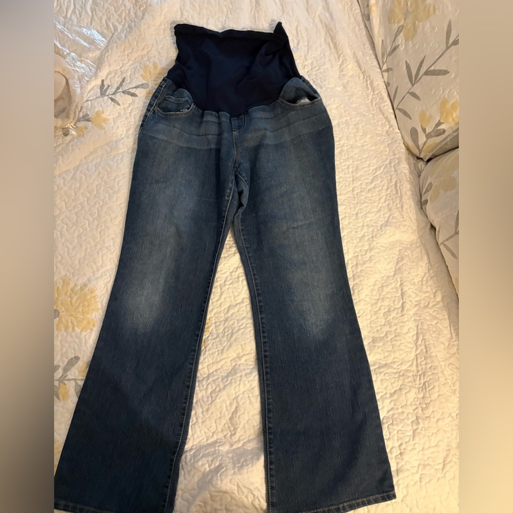 Indigo Blue Women's Maternity flare Jeans size Large